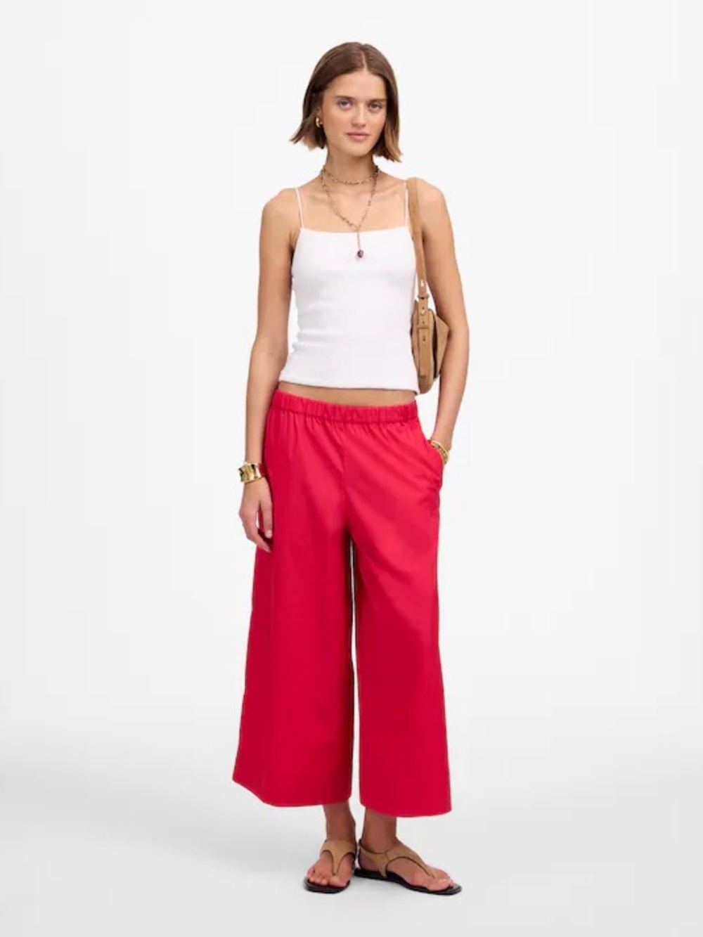 Madewell Pull-On Culottes in Cotton Poplin